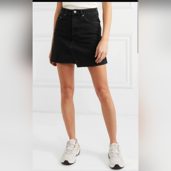 KSUBI Hi Line Mini Venom Black Denim Skirt Size:30" - Picture 2 of 10
